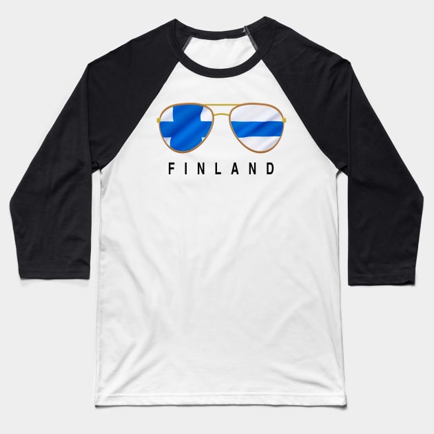 Finland Sunglasses, Finland Flag, Finland gift , Finns , Finnish Baseball T-Shirt by JayD World